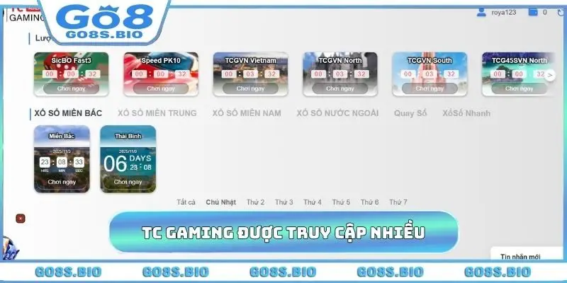 TC Gaming là sảnh cược quay số được truy cập nhiều